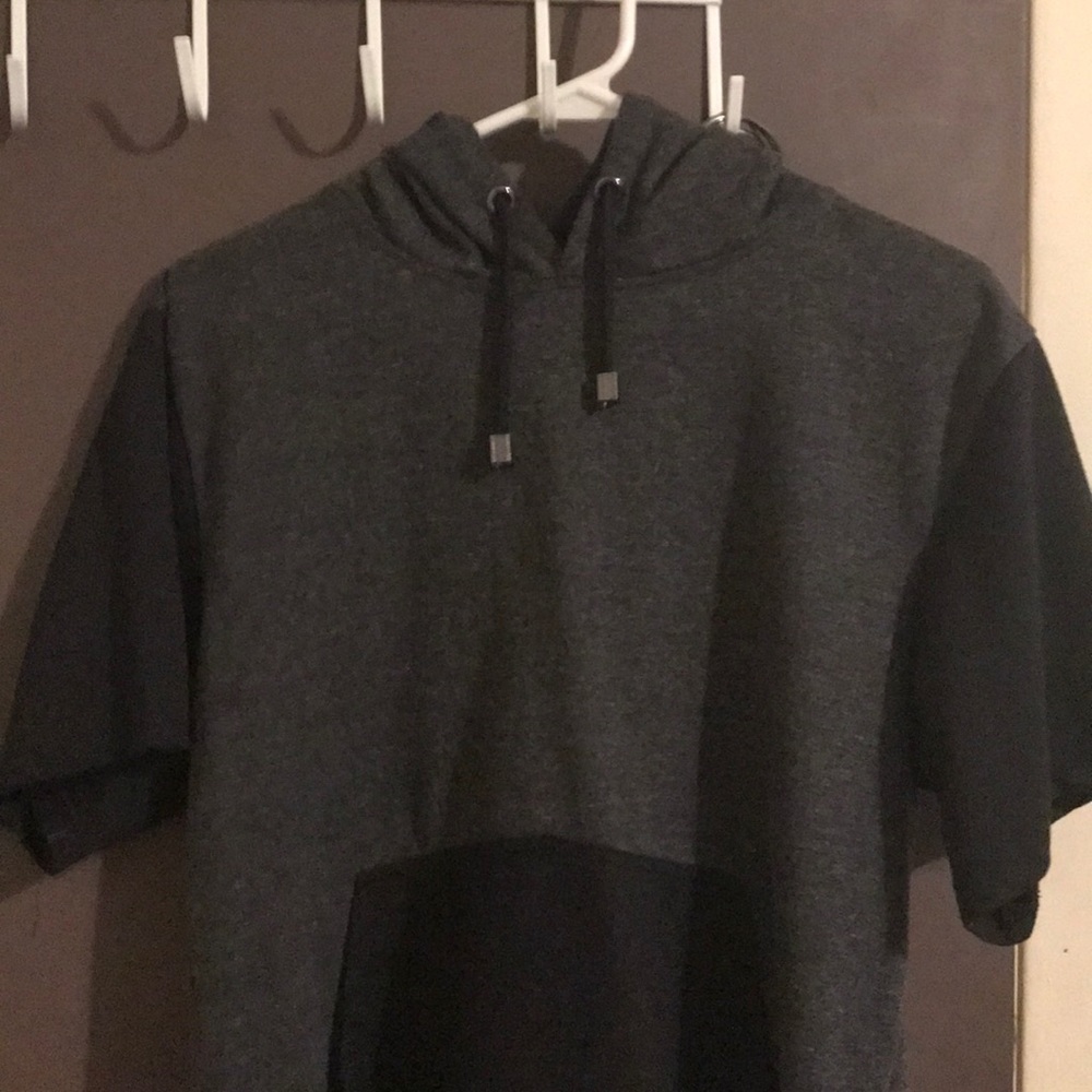 Galaxy Black and Gray Short Sleeve Hoodie shirt